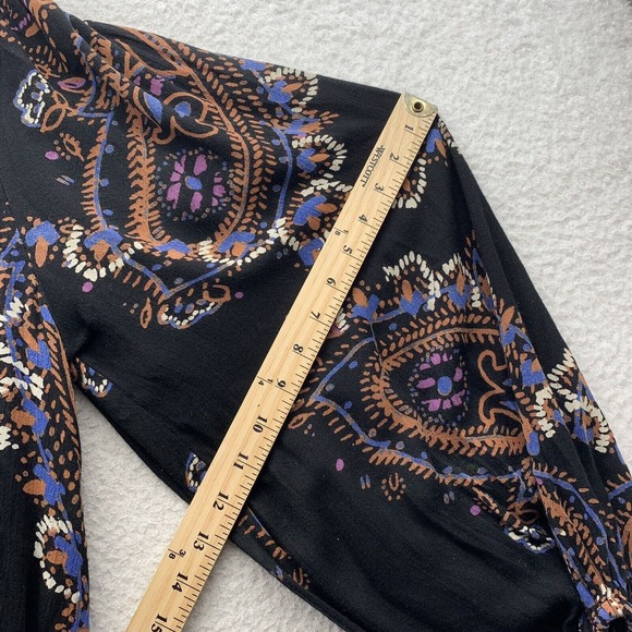 Free People Mini Dress Womens XS Flowy Loose Fit Boho Floral Hippie Pockets - Picture 11 of 13